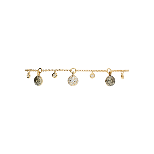 Bracciale in oro rosa e  pendenti con diamanti bianchi e diamanti brown - VB27269DBDP