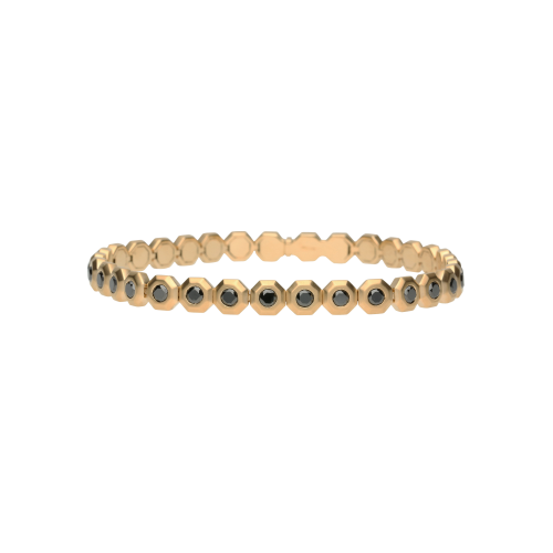 BRACCIALE TENNIS OCTAGON IN ORO ROSA SABBIATO E DIAMANTI NERI - VB27412DKPS