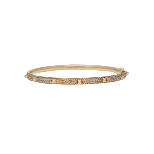 BRACCIALE PIRAMIDI IN ORO ROSA E DIAMANTI BROWN DEMI-PAVE' MISURA S/M