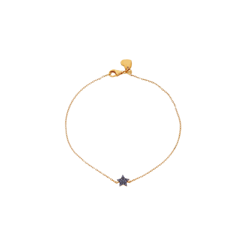 BRACCIALE IN ORO ROSA CON STELLA IN PAVÈ DI DIAMANTI NERI - VB28365DKP