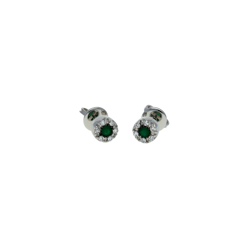 Orecchini in oro bianco 18 carati con tsavorite e diamanti bianchi taglio brillante - VE07972DTSW