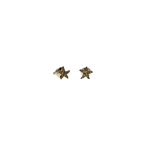 Orecchini in oro rosa 18 carati e diamanti brown taglio brillante - VE24328DBP