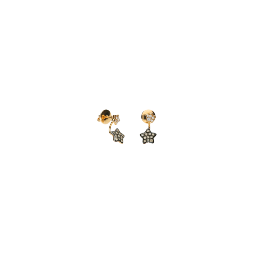 Orecchini in oro rosa 18 carati con diamanti brown e diamanti bianchi taglio brillante - VE25172DDBP