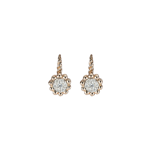 Orecchini in oro rosa 18 carati e diamanti bianchi taglio brillante - VE25599DX