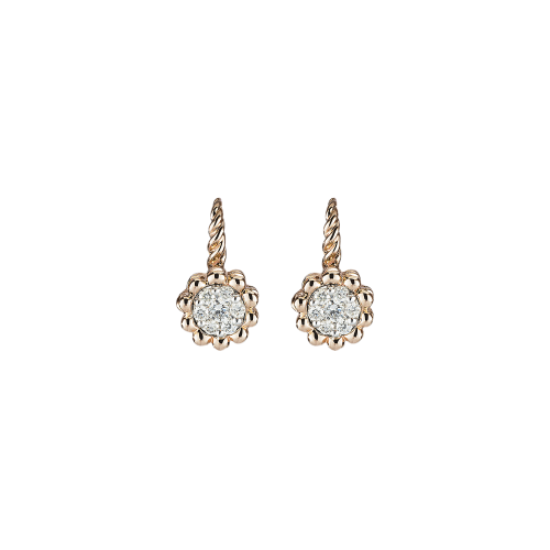 Orecchini in oro rosa 18 carati e diamanti bianchi taglio brillante - VE25599DX