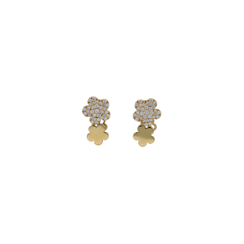 ORECCHINI FIORI IN ORO ROSA CON DIAMANTI - VE26598DP