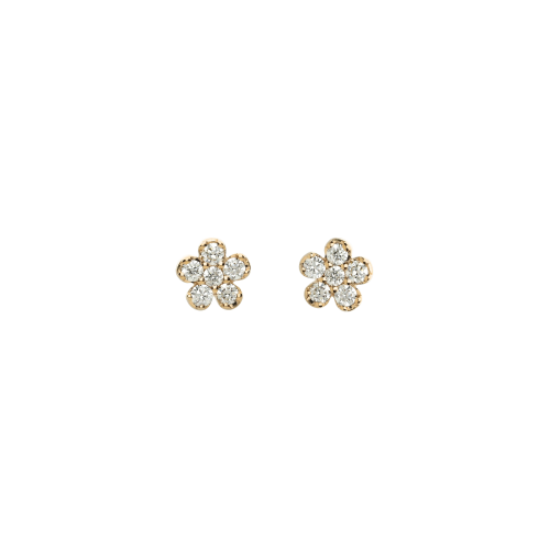 ORECCHINI FIORE IN ORO ROSA CON DIAMANTI - VE27370DP