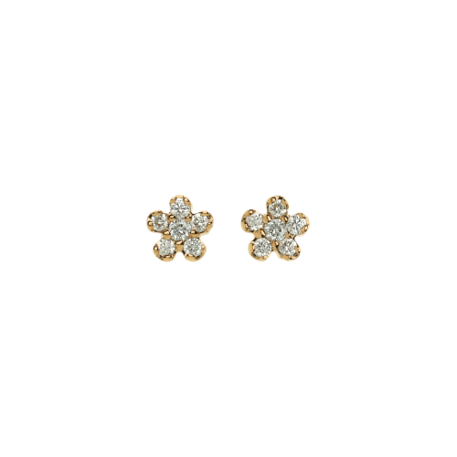 ORECCHINI FIORE IN ORO ROSA E DIAMANTI - VE27372DP