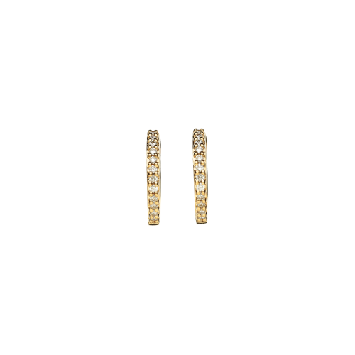 ORECCHINI A CERCHIO IN ORO ROSA CON DIAMANTI - VE27597DP