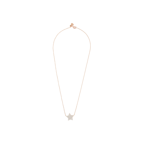 GIROCOLLO STELLA IN ORO ROSA CON PAVÉ DI DIAMANTI