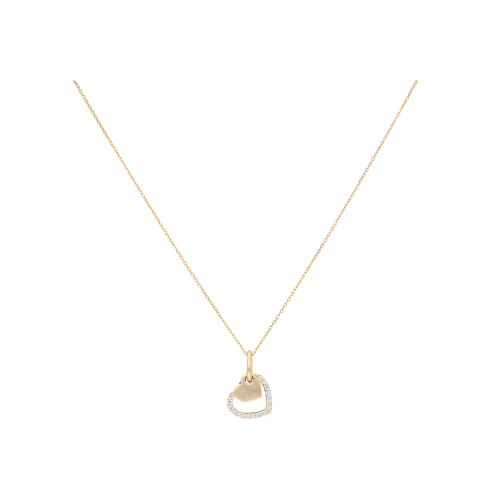 COLLANA CUORI IN ORO ROSA E DIAMANTI BIANCHI - VN27389DP