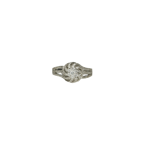 Anello Solitario in oro bianco con diamanti bianchi - VR25799DW