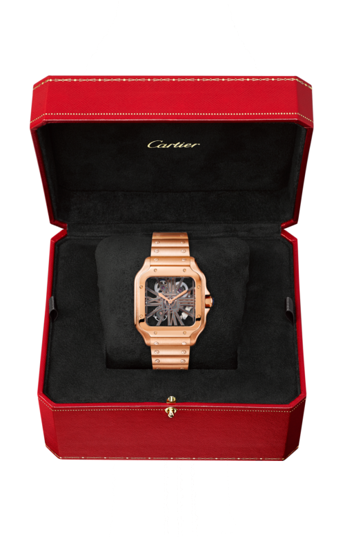 SANTOS DE CARTIER, MODELLO GRANDE, MOVIMENTO AUTOMATICO A CARICA MANUALE, ORO ROSA - WHSA0016