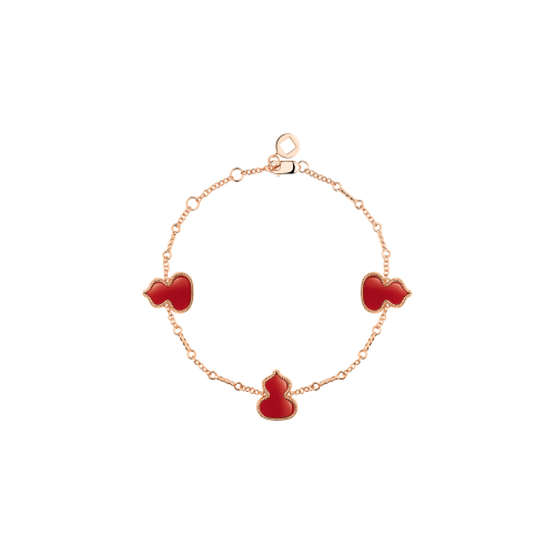 BRACCIALE WULU IN ORO ROSA E AGATA ROSSA - WU-030-BL3-RGRA - WZB30AIRGRA