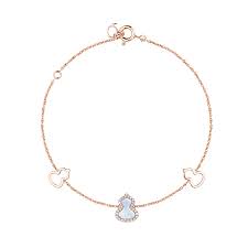 BRACCIALE PETITE WULU IN ORO ROSA CON MADREPERLA E DIAMANTI - WU-BR0001D-RGDMOP - WUBPT1BRGMP