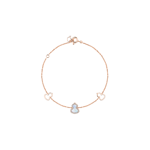 BRACCIALE PETITE WULU IN ORO ROSA CON MADREPERLA E DIAMANTI - WU-BR0001D-RGDMOP - WUBPT1BRGMP