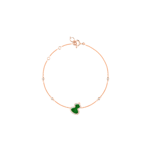 BRACCIALE PETITE WULU IN ORO ROSA CON GIADA E  DIAMANTI - WU-BR0016B-RGDGJE-----FP----- - WUBPT16RGJE