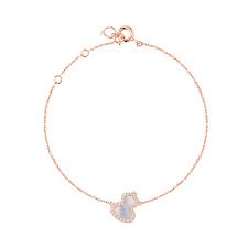 BRACCIALE PETITE WULU IN ORO ROSA CON MADREPERLA E  DIAMANTI - WU-BR0016C-RGDMOP - WUBPT16RGMP