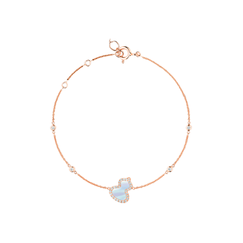 BRACCIALE PETITE WULU IN ORO ROSA CON MADREPERLA E  DIAMANTI - WU-BR0016C-RGDMOP - WUBPT16RGMP