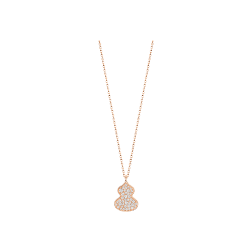 COLLANA PETITE WULU IN ORO ROSA E PAVÉ DI DIAMANTI - WU-NL0018B-RGD