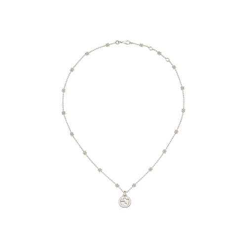 Collana Gucci Interlocking in argento lavorato misura 40 cm -  YBB47922100100U - YBB47922100100U