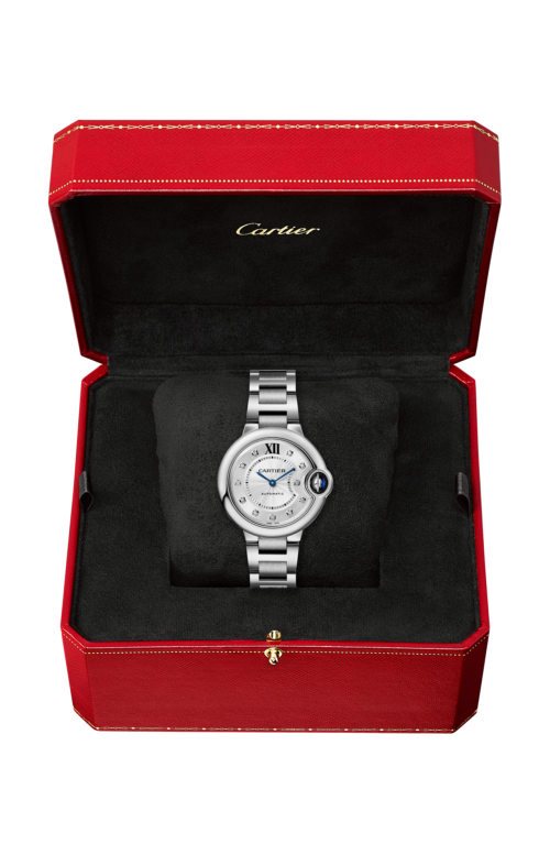 BALLON BLEU DE CARTIER 33 MM, ACCIAIO, DIAMANTI - W4BB0021