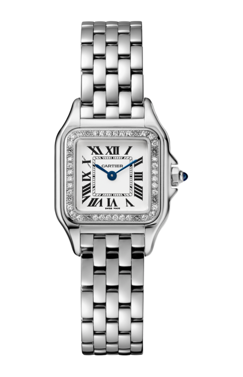 PANTHÈRE DE CARTIER - SMALL MODEL, STEEL, DIAMONDS - W4PN0007