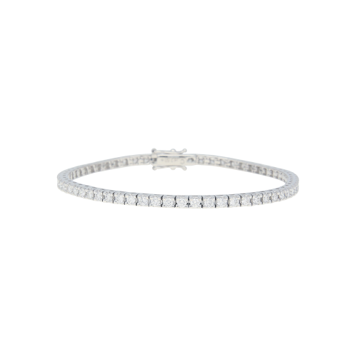 BRACCIALE TENNIS IN ORO BIANCO 18 CARATI E DIAMANTI BIANCHI TAGLIO BRILLANTE