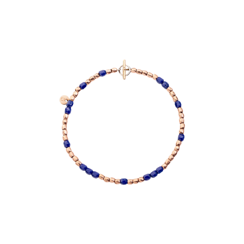 DODO MINI - BRACCIALE MINI GRANELLI IN ORO ROSA, CERAMICA E ACCIAIO - DBBAC/G59CBLU/S - DBC0002GRANXCBLMX