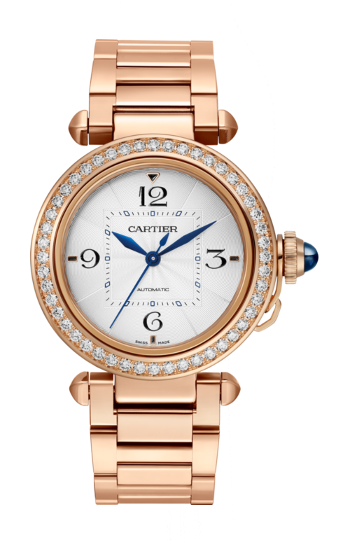 PASHA DE CARTIER 35 MM, AUTOMATICO, ORO ROSA, DIAMANTI, 2 CINTURINI INTERCAMBIABILI - WJPA0013