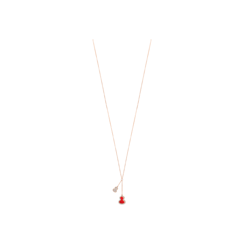 COLLANA PETITE WULU IN ORO ROSA CON DIAMANTI A AGATA - WU-NL0008B-RGDRA - WUNPT8BRGRA