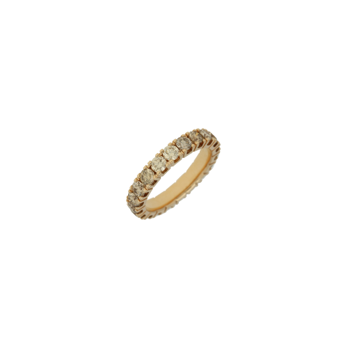 ANELLO VERETTA IN ORO ROSA CON DIAMANTI BROWN - 28932846