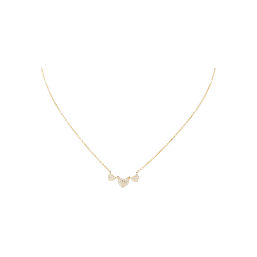 COLLANA GIROCOLLO CON CUORI IN ORO ROSA E DIAMANTI