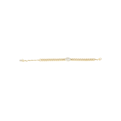 BRACCIALE IN MAGLIA MORBIDA ORO ROSA CON PAVÉ DI DIAMANTI - 73819190