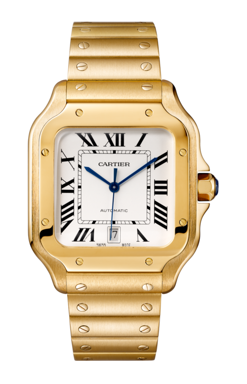 SANTOS DE CARTIER MODELLO GRANDE, AUTOMATICO, ORO GIALLO, 2 BRACCCIALI INTERCAMBIABILI - WGSA0029