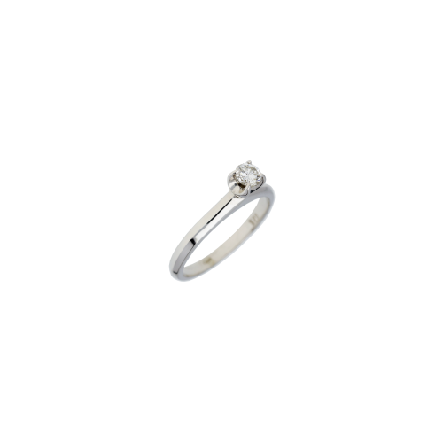 ANELLO SOLITARIO IN ORO BIANCO E DIAMANTE