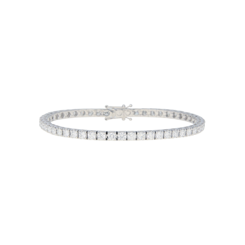 BRACCIALE TENNIS IN ORO BIANCO 18 CARATI E DIAMANTI BIANCHI TAGLIO BRILLANTE - 17996282