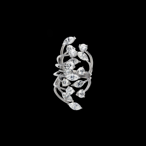 ANELLO RAMI IN PLATINO CON DIAMANTI BIANCHI TUTTI CERTIFICATI IGI (vedi i numeri nelle note interne)