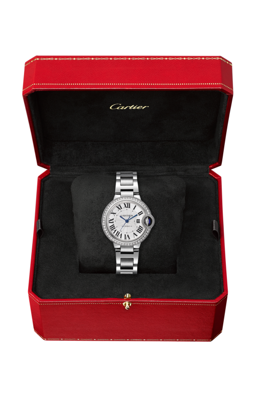 BALLON BLEU DE CARTIER 33 MM, ACCIAIO, DIAMANTI - W4BB0016