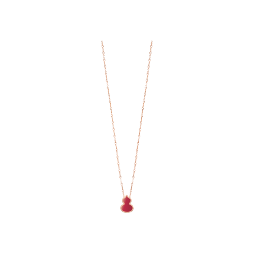 COLLANA WULU IN ORO ROSA CON AGATA ROSSA - WU-030-NL17-RGRA