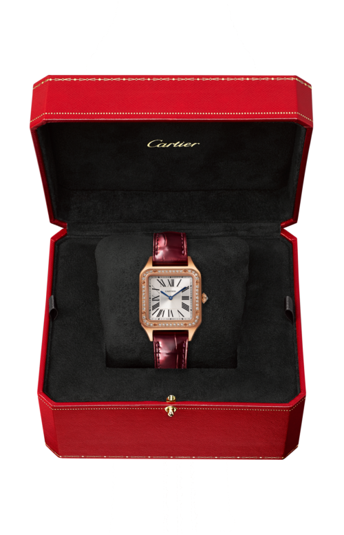 SANTOS-DUMONT, MODELLO PICCOLO, ORO ROSA, DIAMANTI, QUARZO - WJSA0017