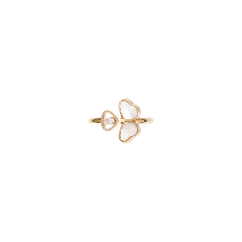 CHOPARD - ANELLO HAPPY HEARTS WINGS  IN ORO ROSA CON DIAMANTE E MADREPERLA - 82A083-5310 - 82A083-5310