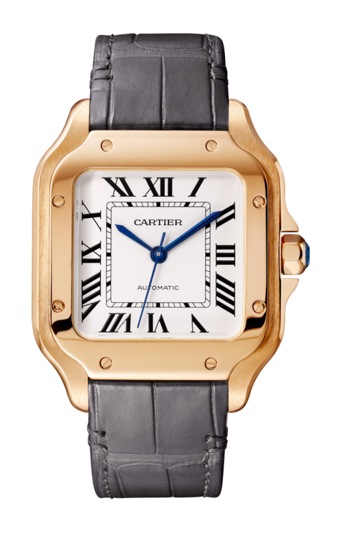 SANTOS DE CARTIER MODELLO MEDIO, AUTOMATICO, ORO ROSA, 2 BRACCIALI INTERCAMBIABILI - WGSA0028