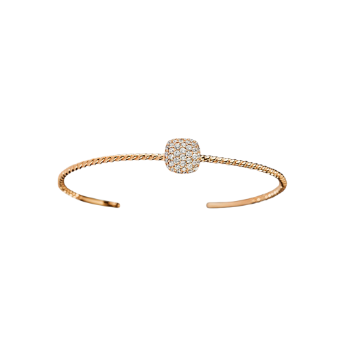 Bracciale in oro rosa 18 carati e diamanti bianchi taglio brillante