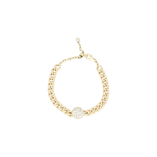 BRACCIALE IN MAGLIA MORBIDA ORO ROSA E PAVÉ DI DIAMANTI