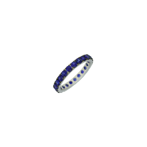 ANELLO VERETTA IN ORO BIANCO E ZAFFIRI BLU - 86987930