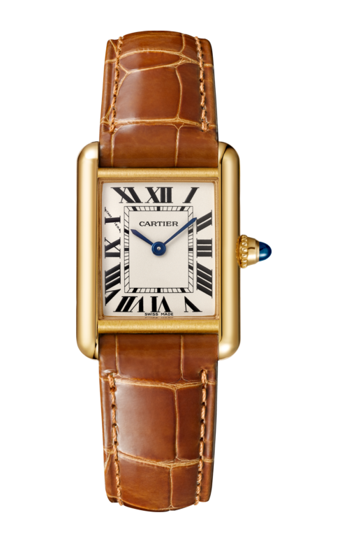 TANK LOUIS CARTIER MODELLO PICCOLO, ORO GIALLO, PELLE, ZAFFIRO - WGTA0342