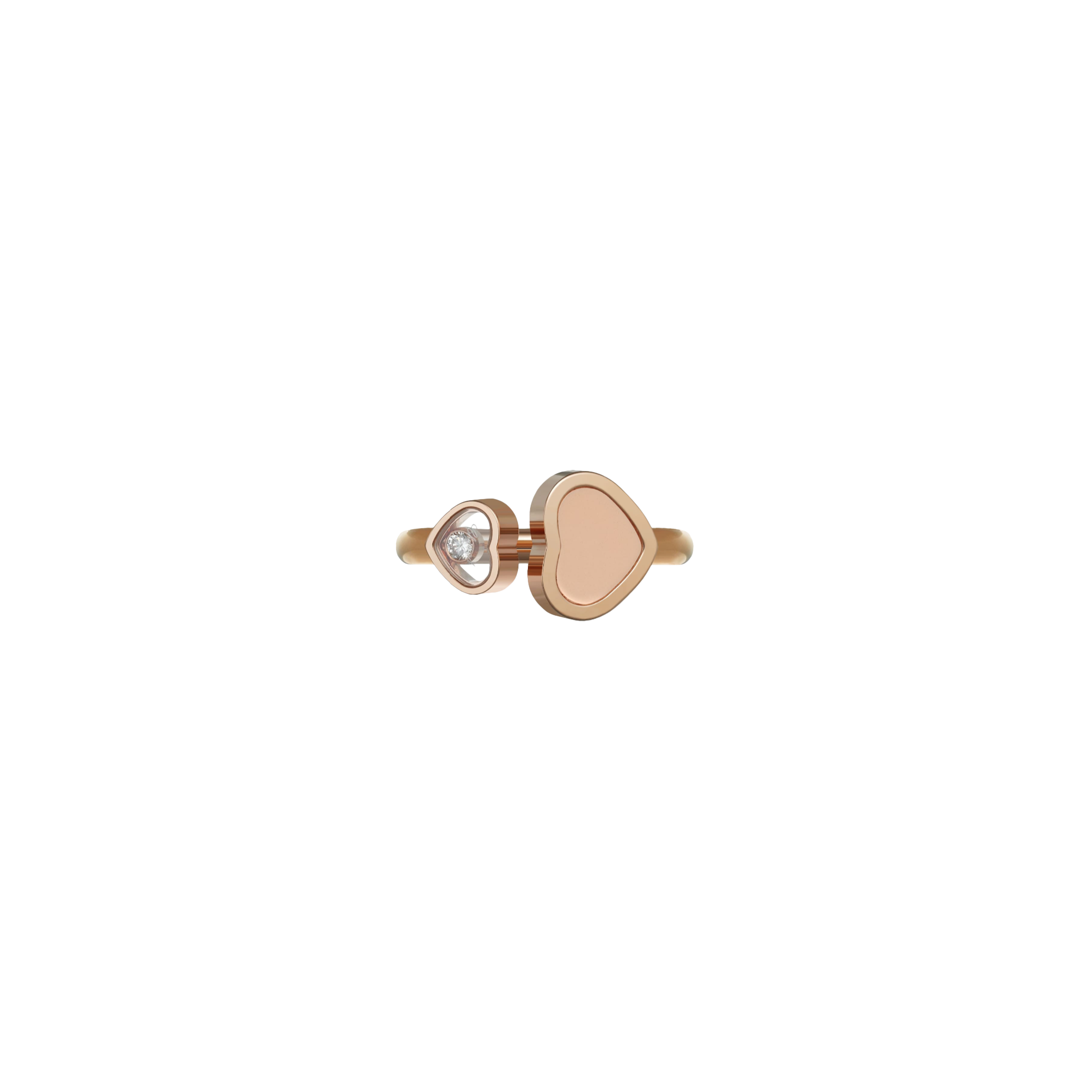 Chopard | CHOPARD - HAPPY HEARTS - ANELLO IN ORO ROSA CON DIAMANTE E PIETRA ROSA - 829482- - 829482-5608 (3)