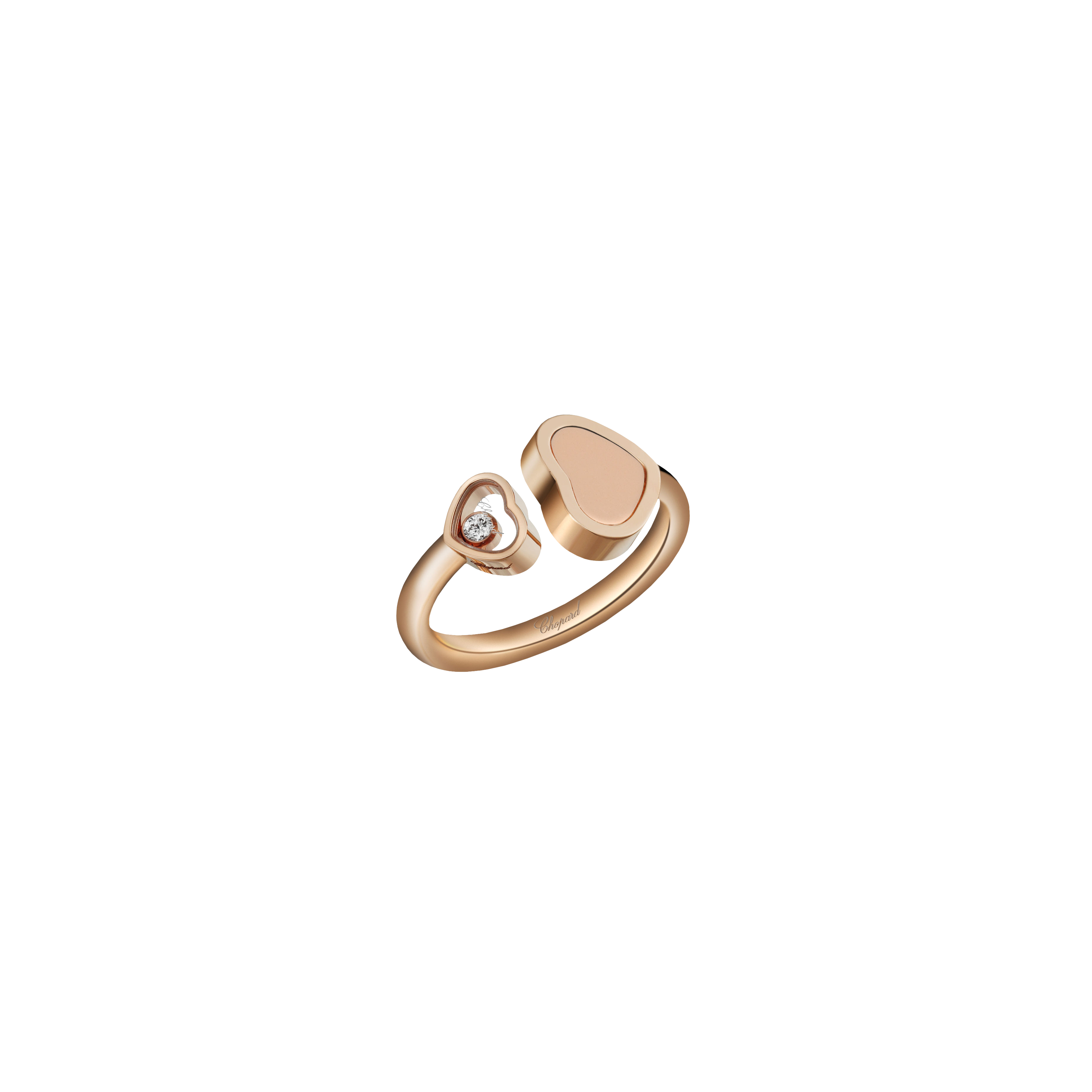 Chopard | CHOPARD - HAPPY HEARTS - ANELLO IN ORO ROSA CON DIAMANTE E PIETRA ROSA - 829482- - 829482-5608 (1)