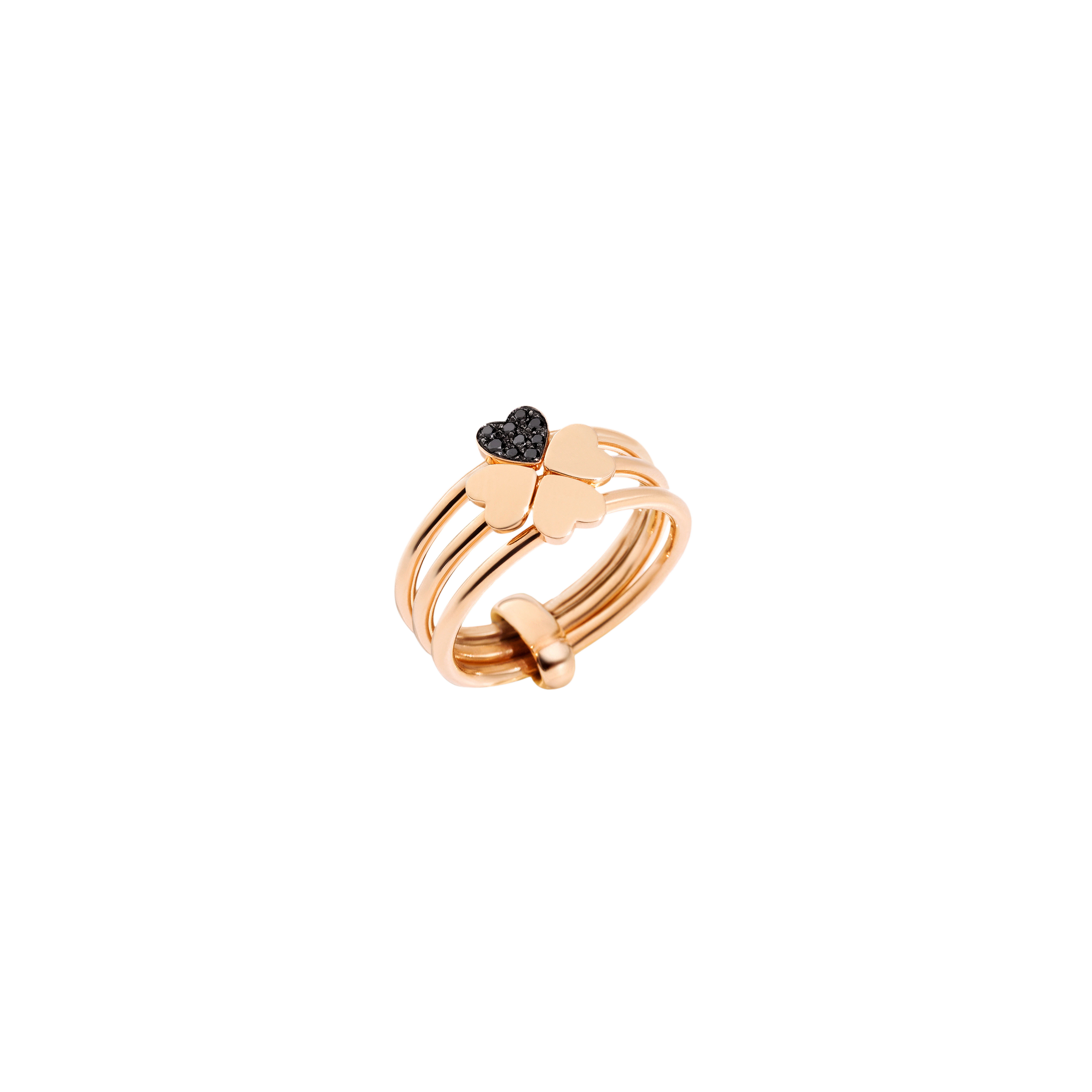 Dodo | DODO GOOD LUCK - ANELLO LUCKY IN LOVE IN ORO ROSA E DIAMANTI BLACK - AD12C/9/BB - DAB6001FOURLDBK9R (1)